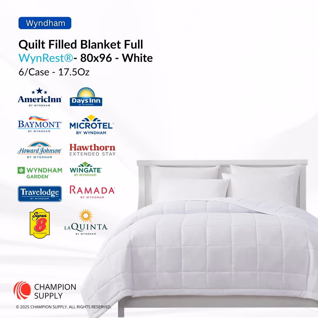 Wynrest Blanket Full 80x96 17.5 Oz White, Case of 6